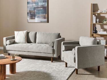 4 Seater Fabric Living Room Set Taupe NURMO