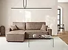 Corner Sofa Bed ABACKA with Storage Corduroy Light Brown Right Hand