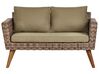 Lounge Set Rattan dunkelbraun 4-Sitzer Auflagen olivgrün VITTORIA_930726