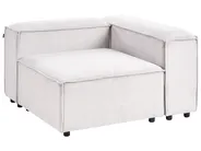 Modular Corner Sofa 2 Seater ARDAL with Ottoman Corduroy Off-White Right Hand_1008081