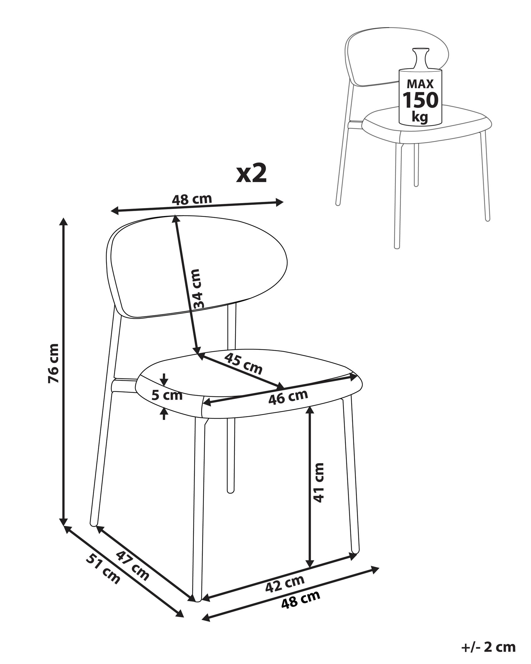 Set van 2 eetkamerstoelen COWLEY Chenille Taupe_1040068