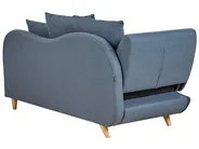Left-Hand Chaise Longue MERI with Storage Faux Linen Dark Blue_881315