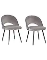 Set of 2 Dining Chairs VIVIAN Velvet Grey