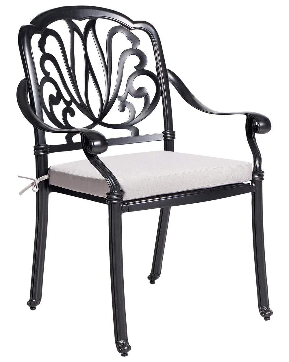 Set di 4 sedie da giardino con cuscini ANCONA Metallo Nero_807151
