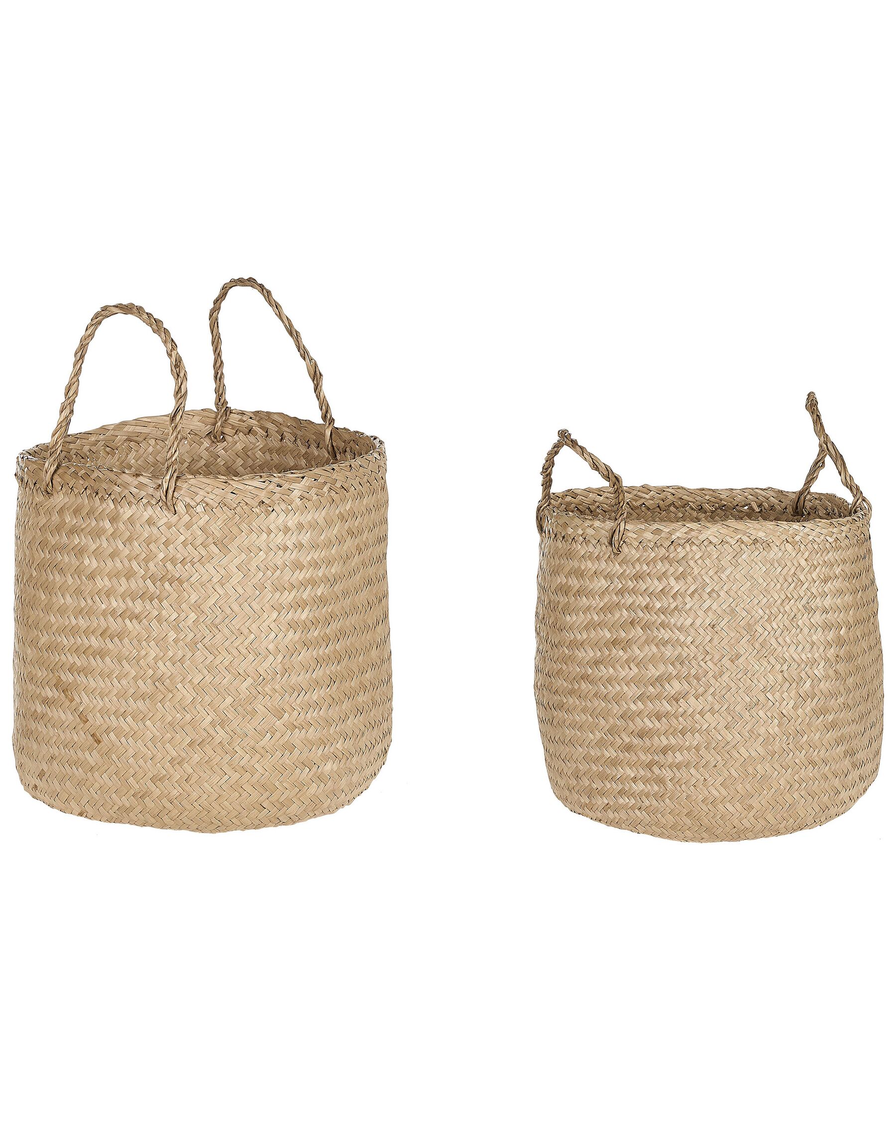 Set of 2 Seagrass Baskets Light HALONG_886551
