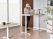 Biurko regulowane elektrycznie DESTINAS 120 cm 72 cm Jasny brąz/ biały_1000396