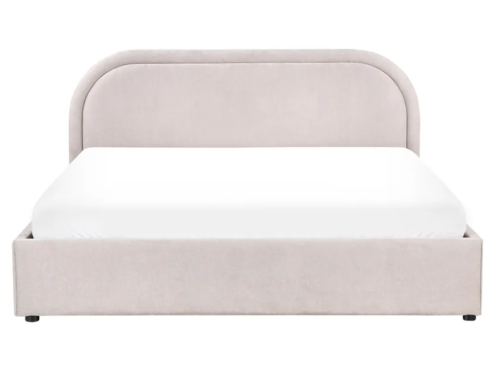 Bett mit Stauraum QUILLIEN Chenillegewebe Taupe 160 x 200 cm_989559