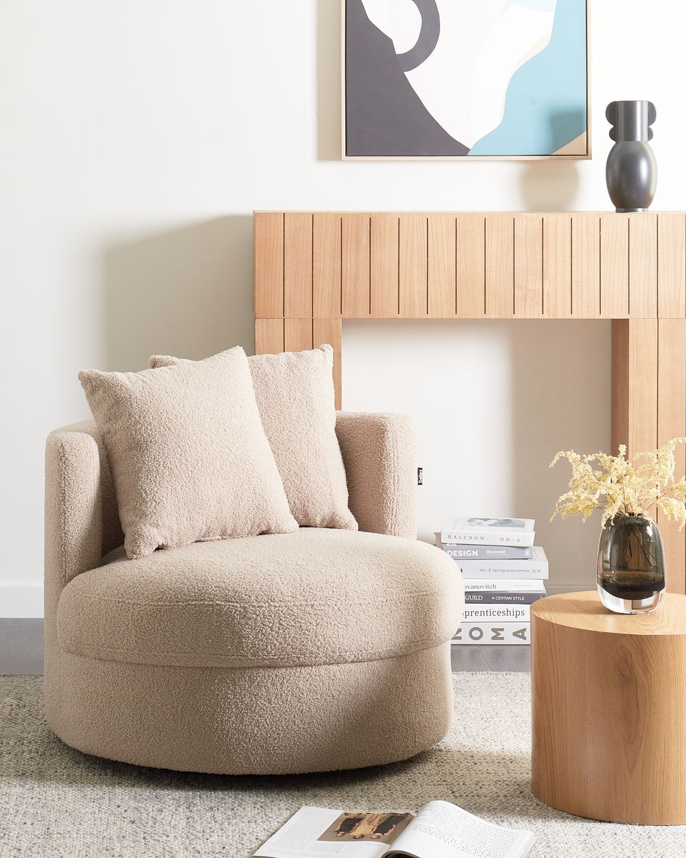 Armchair DALBY Boucle Beige