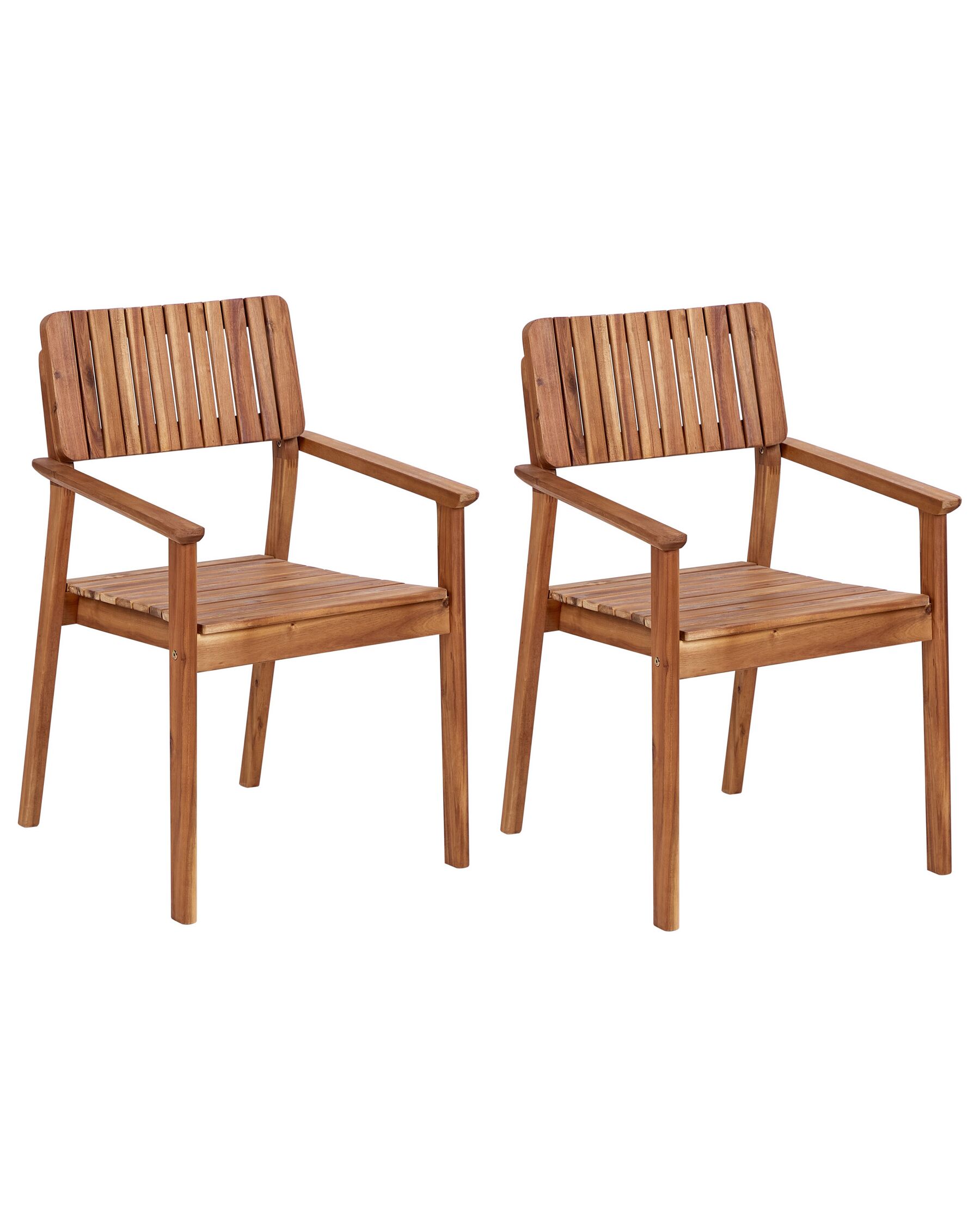 Lot de 2 chaises de jardin en bois d'acacia clair AGELLO_923438