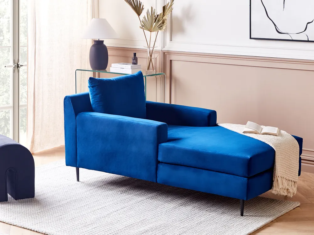 Contemporary Blue Chase Lounge Chairone House 69'' Modern Chaise
