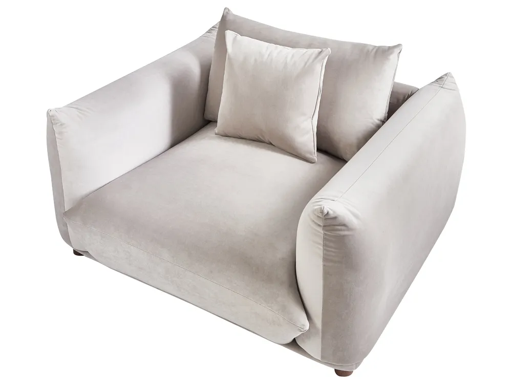 Living Room Set 5 Seater LUVOS Velvet Taupe_971969