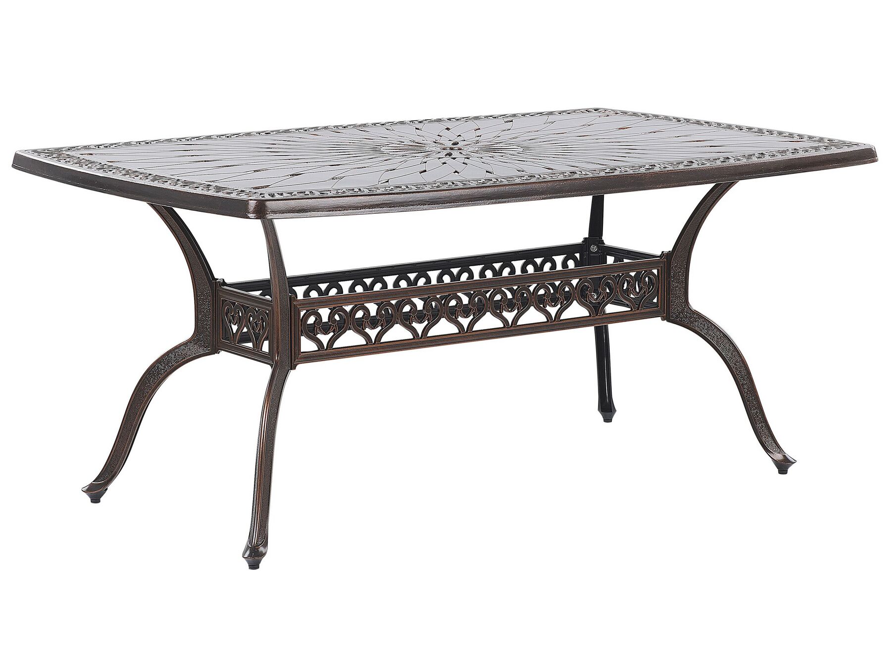 Tavolo da pranzo da giardino in alluminio marrone scuro 102 x 165 cm LIZZANO_765535