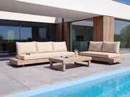 Set da giardino con tavolo 5 posti MARETTIMO Legno di acacia certificato Beige_1154139