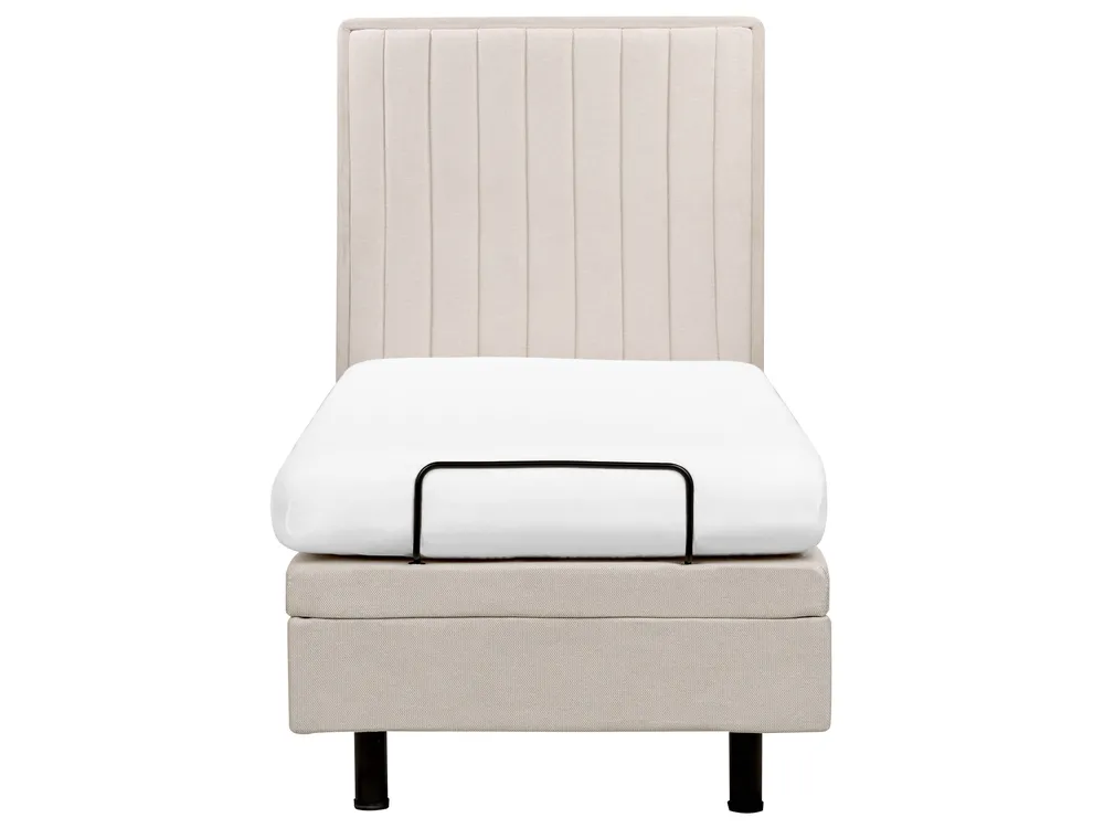 Bett verstellbar Stoff DUKE II 80 x 200 cm Hellbeige_910502