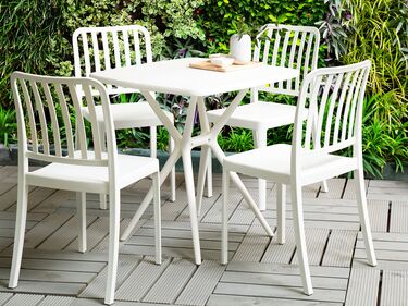 4 Seater Garden Dining Set White SERSALE