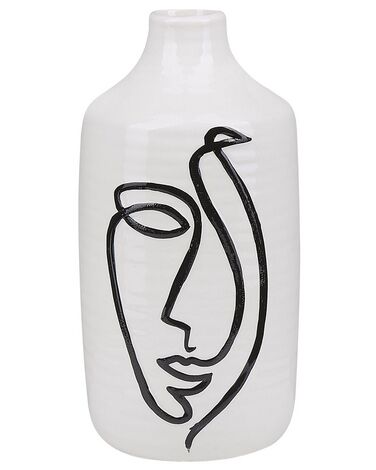Vaso decorativo gres porcellanato bianco 22 cm AENUS