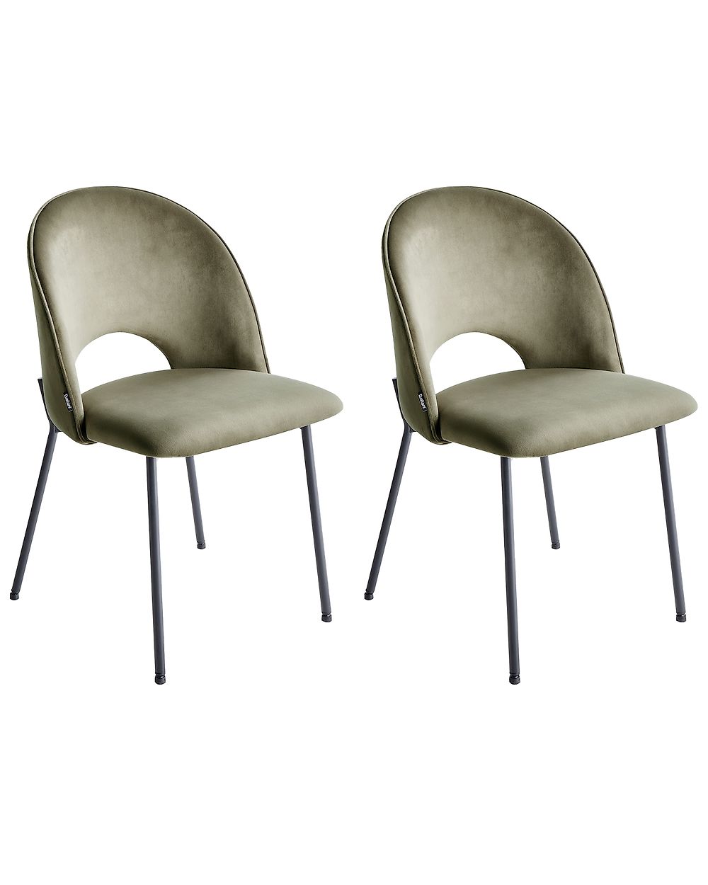 Set of 2 Dining Chairs COVELO Velvet Dark Green