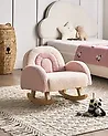 Kids Rocking Chair Rainbow OMBO Boucle Pastel Pink