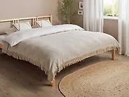Bedspread YERBENT Cotton 150 x 200 cm Light Grey_1183882
