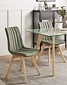 Conjunto de 2 sillas de comedor CALGARY Tela Verde oscuro