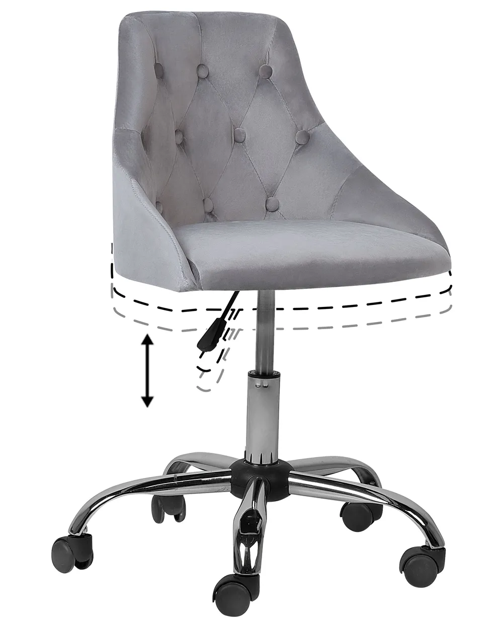 Desk Chair PARRISH Velvet Grey_862755