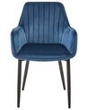 Zestaw 2 krzeseł do jadalni welurowy ciemnoniebieski WELLSTON_803659