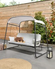 Patio Swing MARSCIANO Metal Light Grey_961232