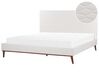 Sametová postel 180 x 200 cm bílá BAYONNE_901351