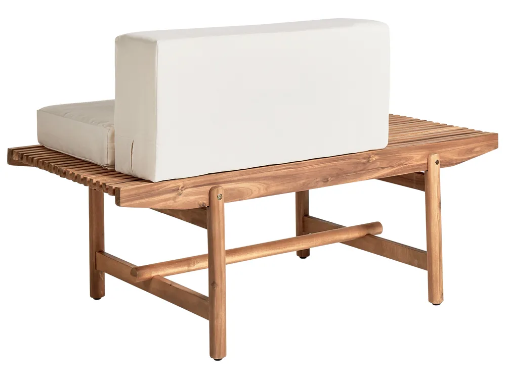 Conjunto de jardín con mesa 2 plazas GIAVENO Madera de acacia Blanco crema_958674