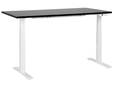 Fekete és fehér elektromosan állítható íróasztal 160 x 72 cm DESTINES