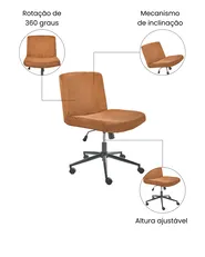 Cadeira home office GEDDES Bombazine Castanho dourado_1074404
