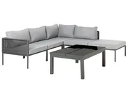 Set di divani angolari da giardino 6 posti FORANO Metallo Grigio_811009
