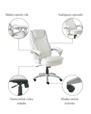 Kancelárske kreslo CHIEF Umelá koža Krémová biela_995312