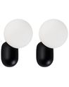 Set of 2 Wall Lamps HELME Black