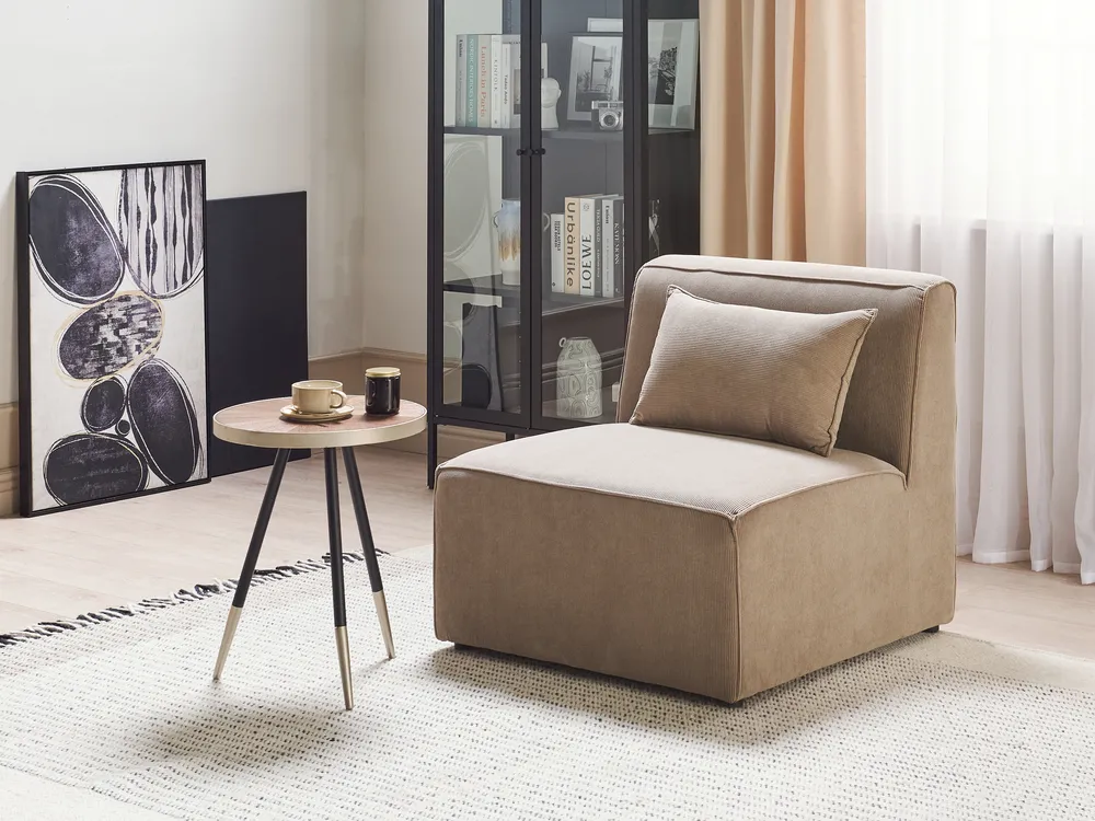 Module fauteuil LEMVIG Velours côtelé Taupe_876024