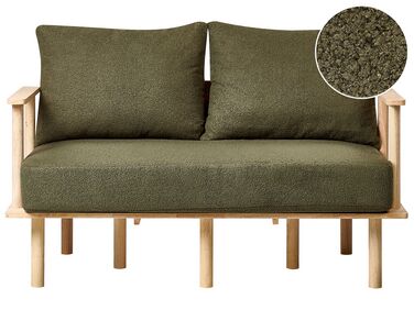 2 Seater Boucle Sofa Dark Green ASKER