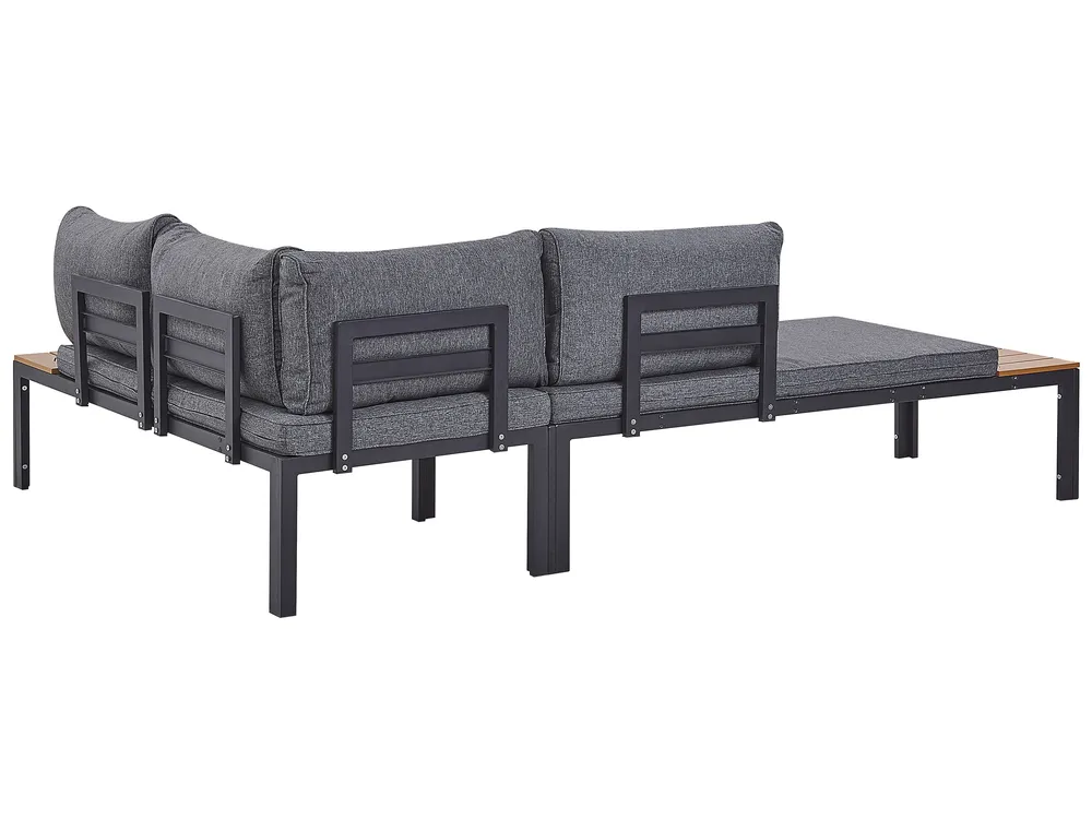 Garden Corner Sofa with Table 4 Seater PIENZA II Modular Grey Right Hand_776803