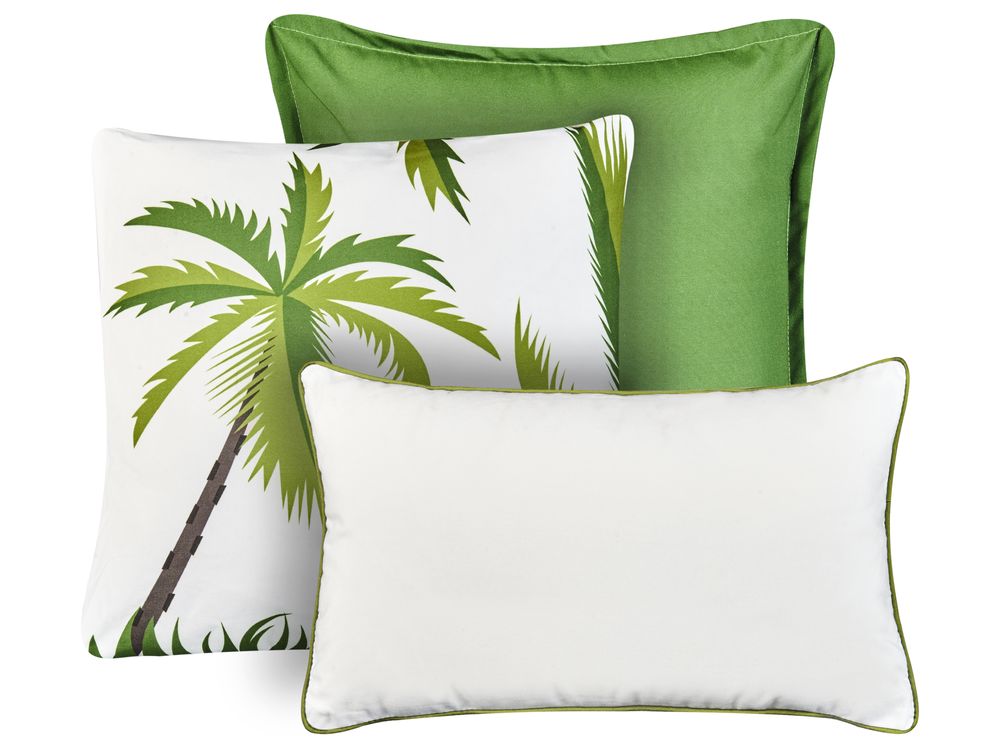 Set de 3 perne pentru exterior SEASIDE Imprimeu botanic Verde