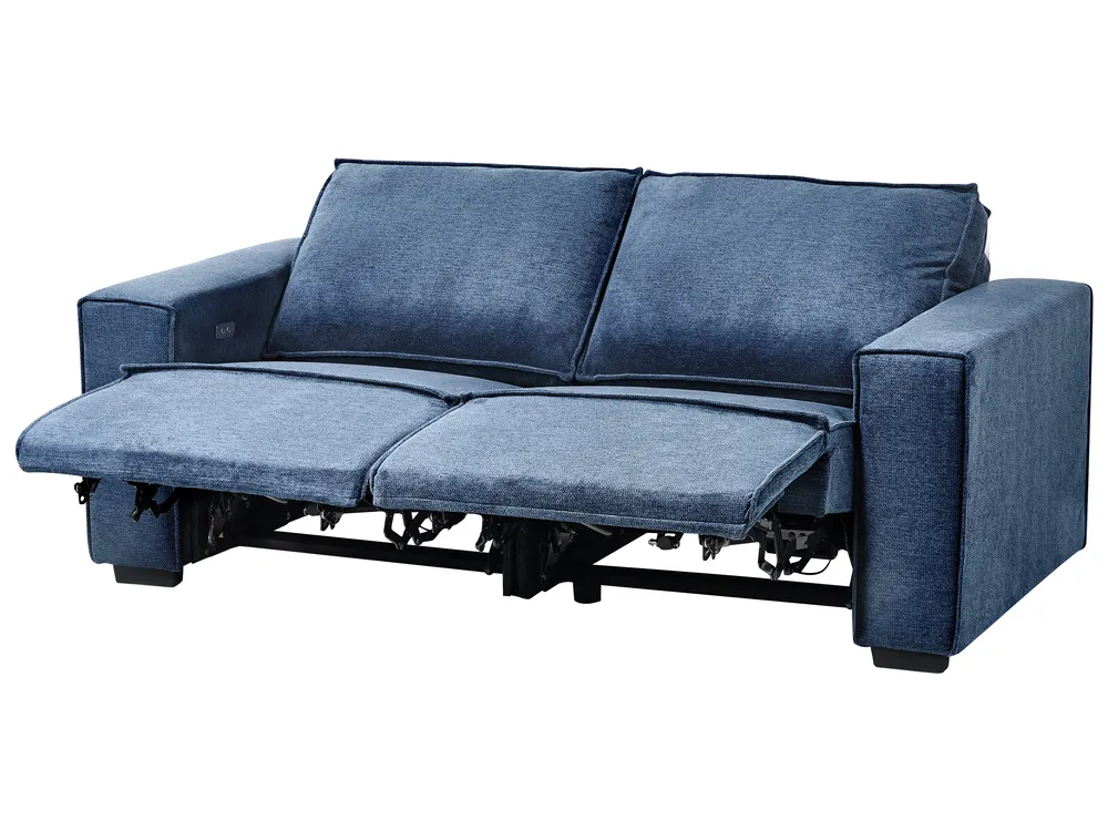 Electric Recliner Sofa 2 Seater NUKARI Fabric Blue_999328
