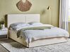 Cama con almacenaje de bouclé blanco crema 160 x 200 cm MOISSAC_928787