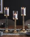 Glass Hurricane Candle Holder 48 cm Gold ABBEVILLE_788810