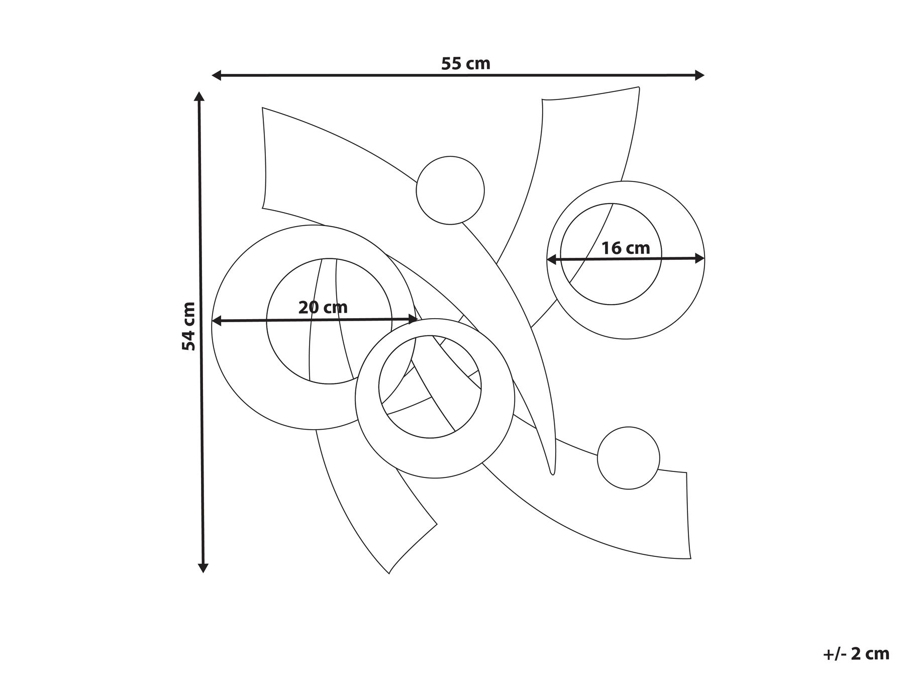 Dekoracja ścienna FENIT Metal 54 cm Złoty_995457