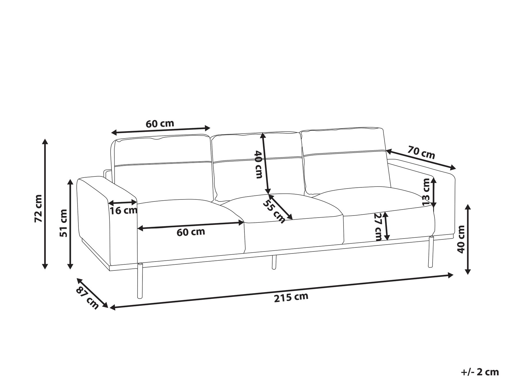 Sofa 3 Seater SOVIK Boucle Off-White_900143