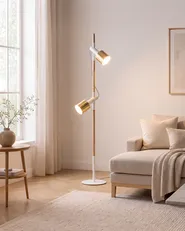Floor Lamp OWENS Adjustable Ash Wood White_1145779