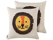 Dekokissen 2er Set SARANGAR 45 x 45 cm Baumwolle Beige_1183184