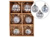 Kerstballen set van 6 glas zilver ARGENTIN_899764