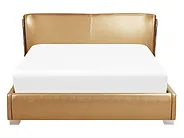 Bed Leather PARIS 140 x 200 cm (EU Double) Gold_745329
