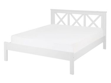 Drevená posteľ 140 x 200 cm biela TANNAY
