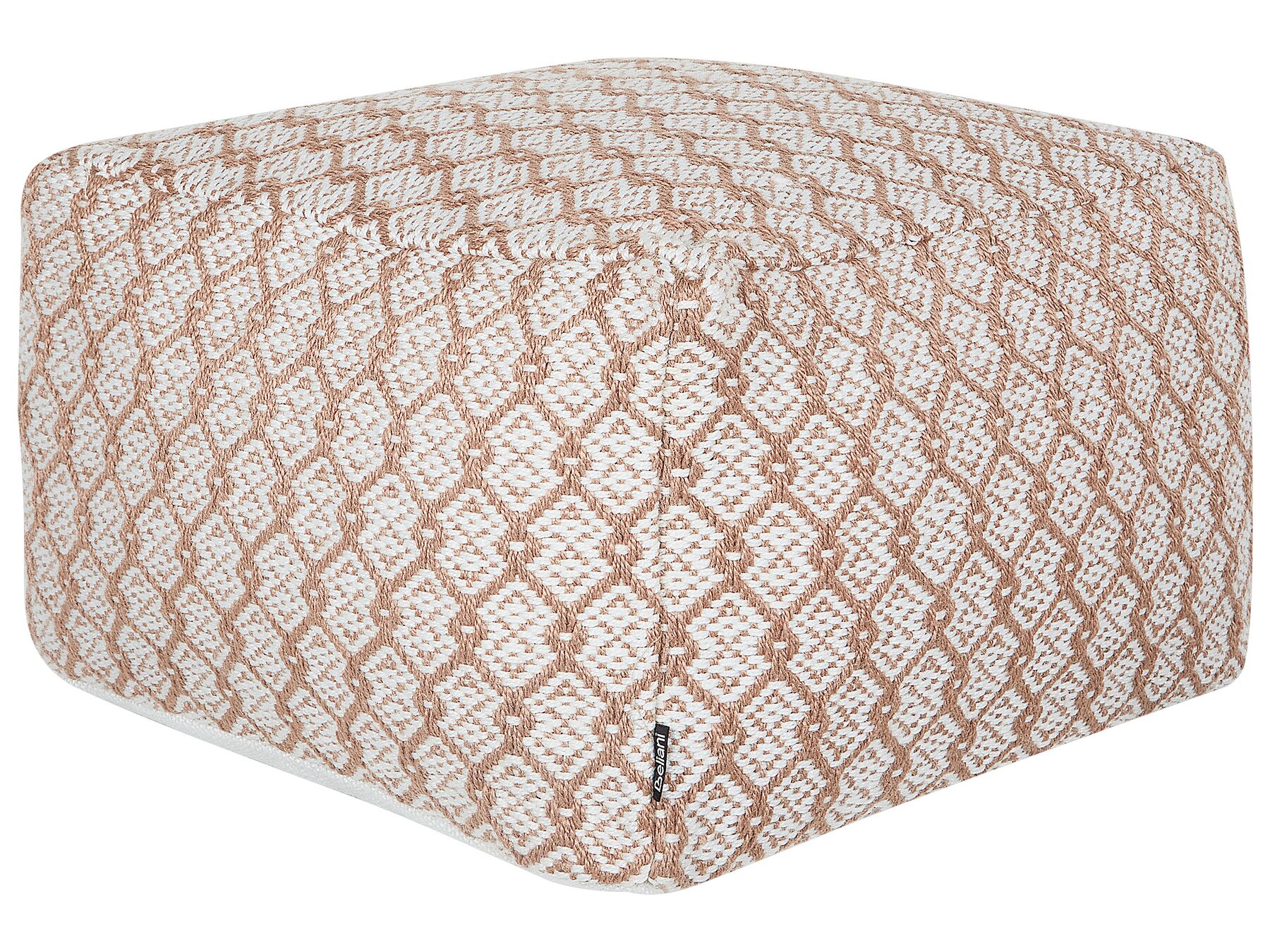 Pouf d'extérieur beige et blanc 50 x 50 x 30 cm SHORAN_931694