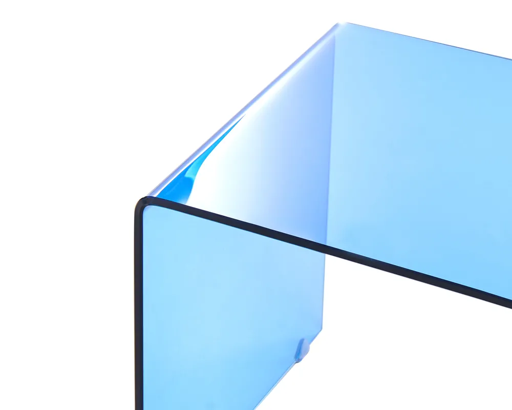 Coffee Table KENDALL Tempered Glass Blue_1049656